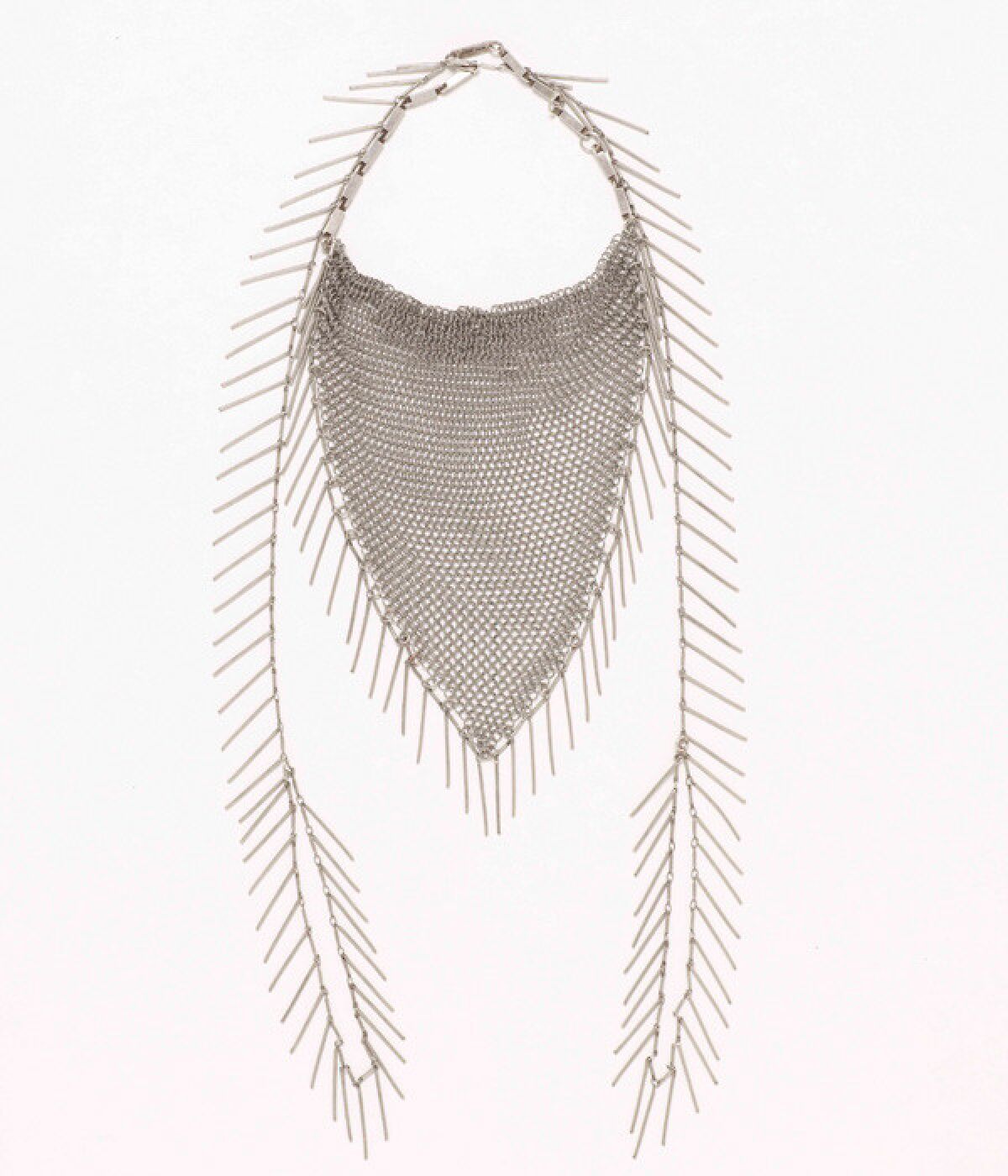 Isabel Marant silver chainmail necklace.