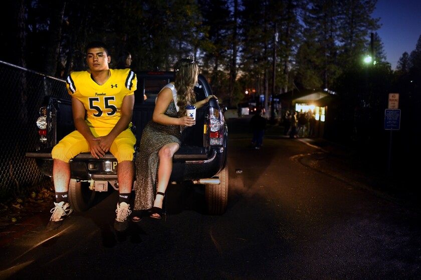 Paradise High School center Sergio Padilla and homecoming princess Zoey Mauck.