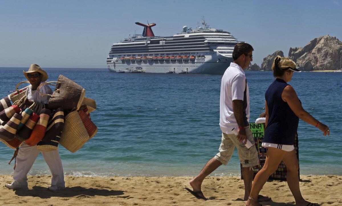 Carnival Corp., the parent of Carnival Cruises, is expanding its high-speed Wi-Fi offerings on its ships. Above, the Carnival ship Splendor is anchored offshore in Los Cabos, Baja California, Mexico, in 2012.