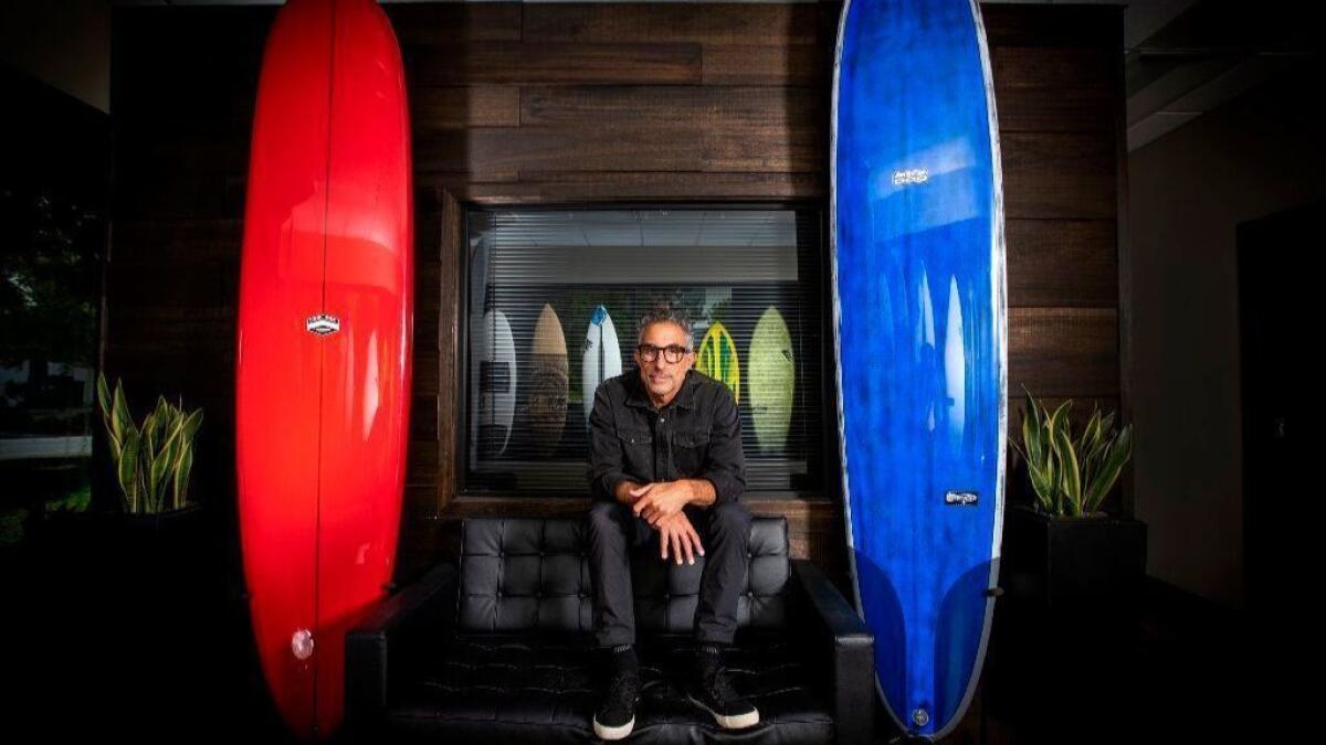Mark Price, the founder and CEO of Firewire, one of the few makers of mass-produced surfboards to prioritize sustainability. Price says he wants the company to have zero waste by 2020.