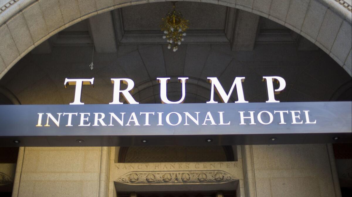 Saudi-backed lobbyists reserved large numbers of hotel rooms at the Trump International Hotel in downtown Washington in December 2016.