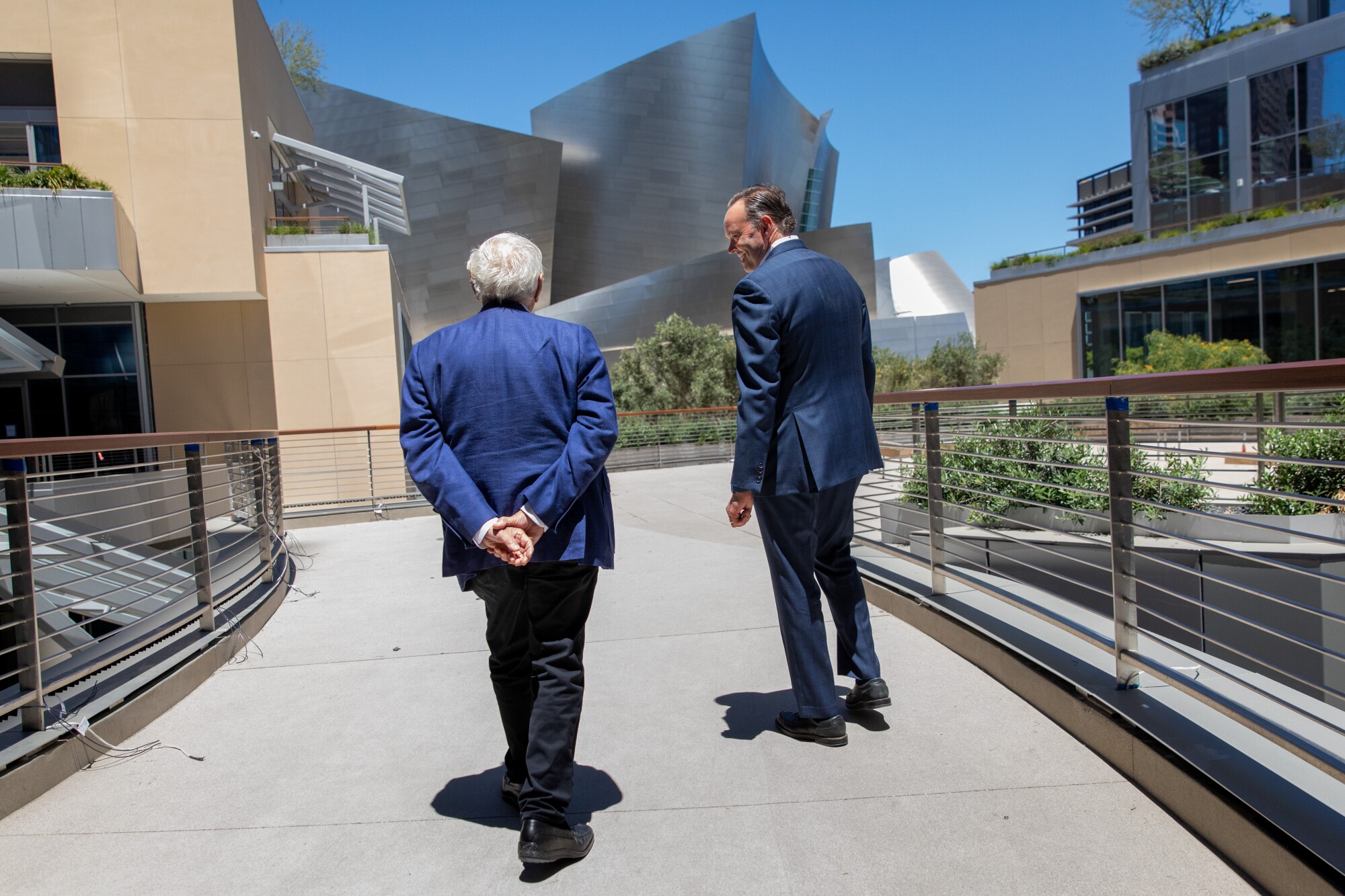 Architect Frank Gehry and Related Cos.  executive Rick Vogel tour Grand LA.