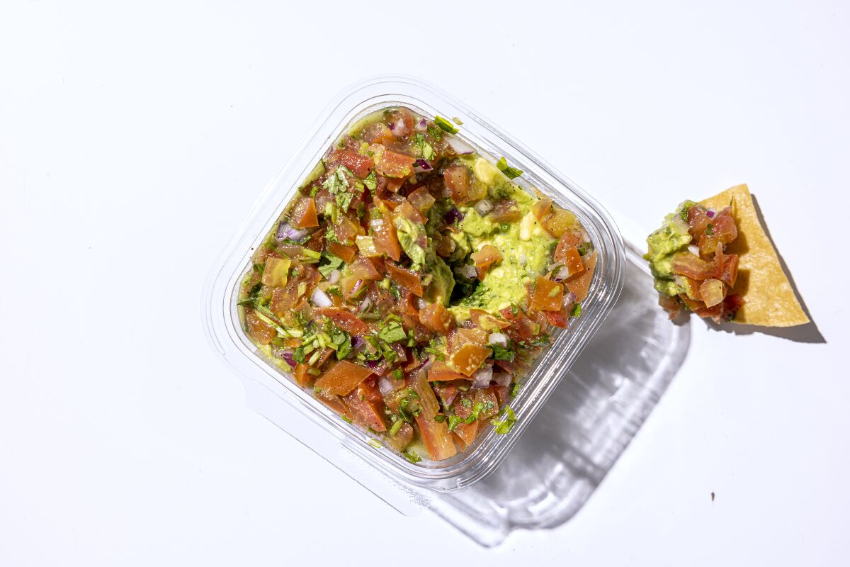 LOS ANGELES, CALIFORNIA, Feb. 3, 2022: Lassens Organic Guacamole for guacamole Taste Test story photographed on