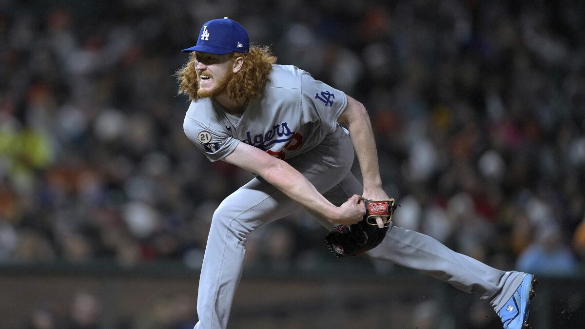 Dustin May no-hits Giants for 5 innings, Dodgers win 5-0