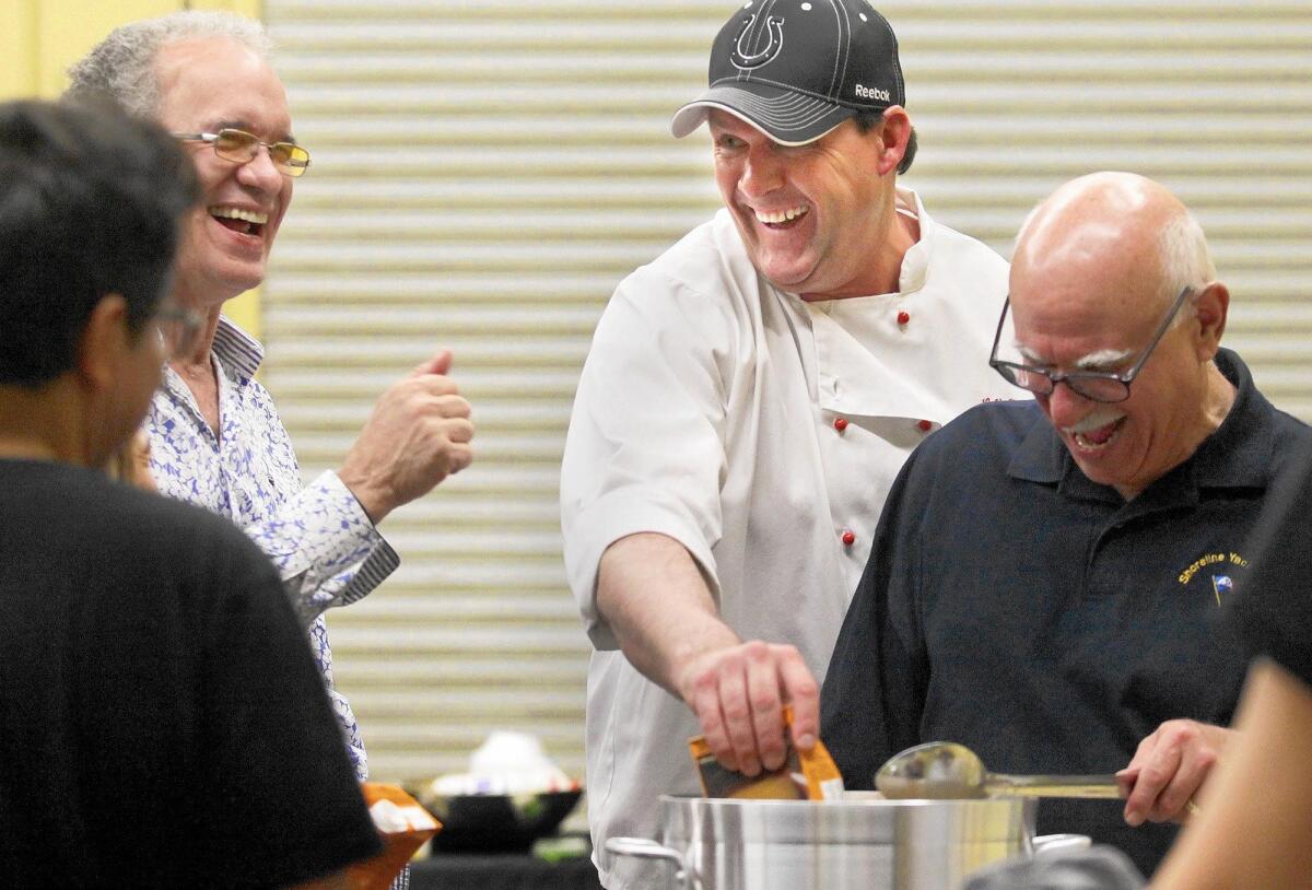 Colt Munchoff, second from right, a Newport Beach resident, will be leading adaptive cooking classes starting this Saturday at the Brain Rehabilitation And Injury Network, B.R.A.I.N., headquarters in Cypress.
