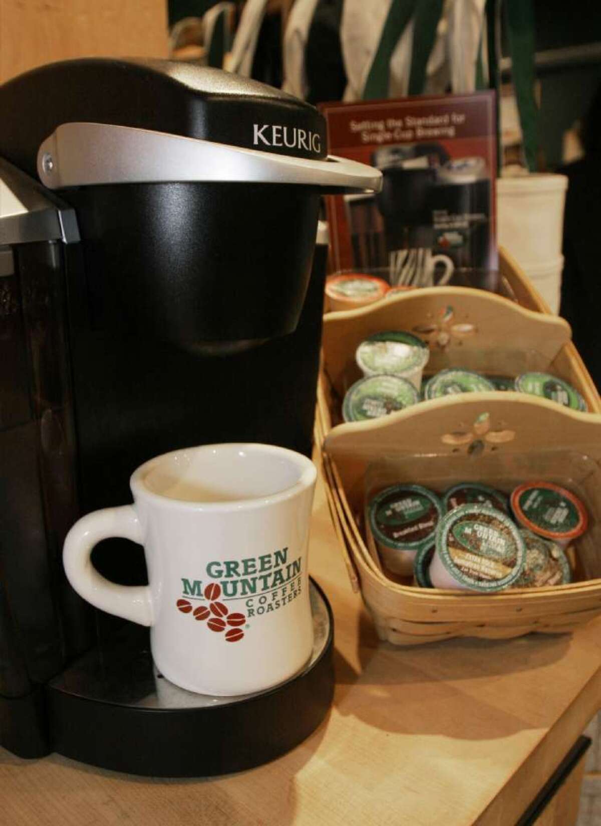 Desperate to keep its franchise: A Keurig Green Mountain brewing machine and pods.