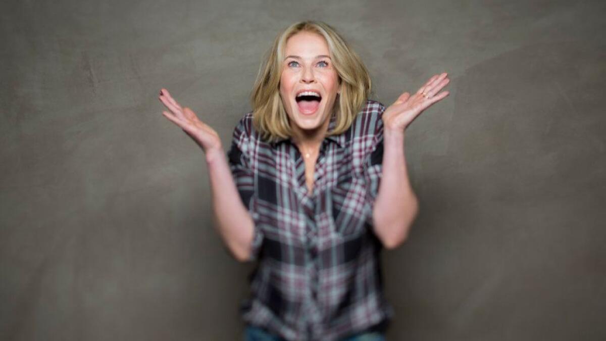 Comedian Chelsea Handler, former host of the talk show "Chelsea Lately," hams it up in 2016.