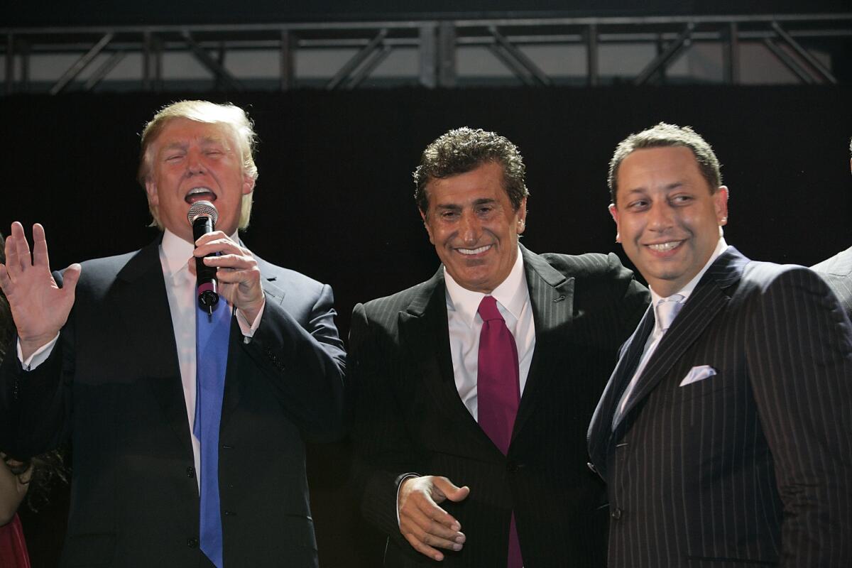 From left, Donald Trump, Bayrock Group founder Tevfik Arif and Felix Sater in New York in 2007.