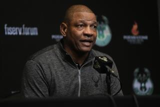 Doc Rivers speaks after being introduced as the Milwaukee Bucks head coach at a news conference 