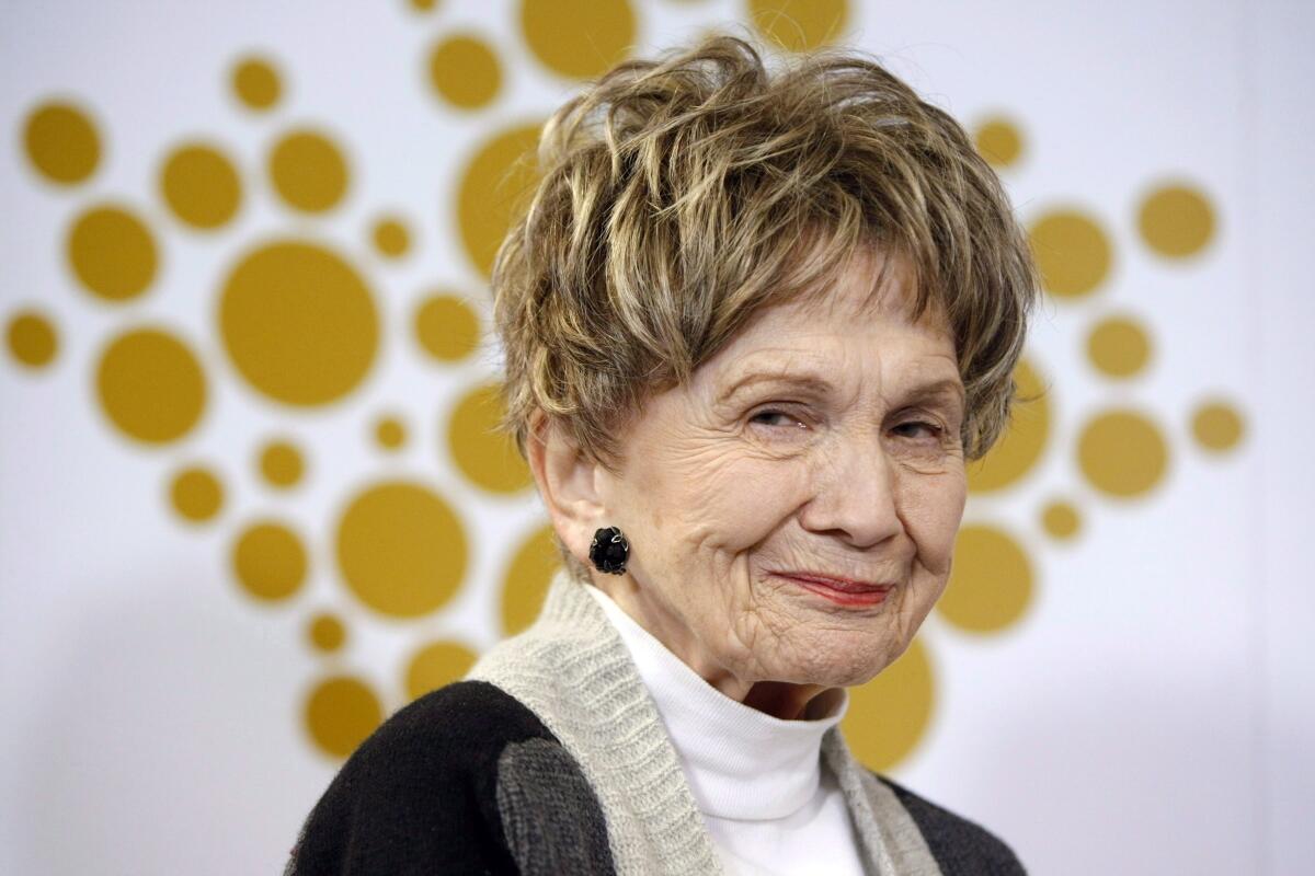 Nobel Prize-winning Canadian author Alice Munro attends a ceremony held by the Royal Canadian Mint.