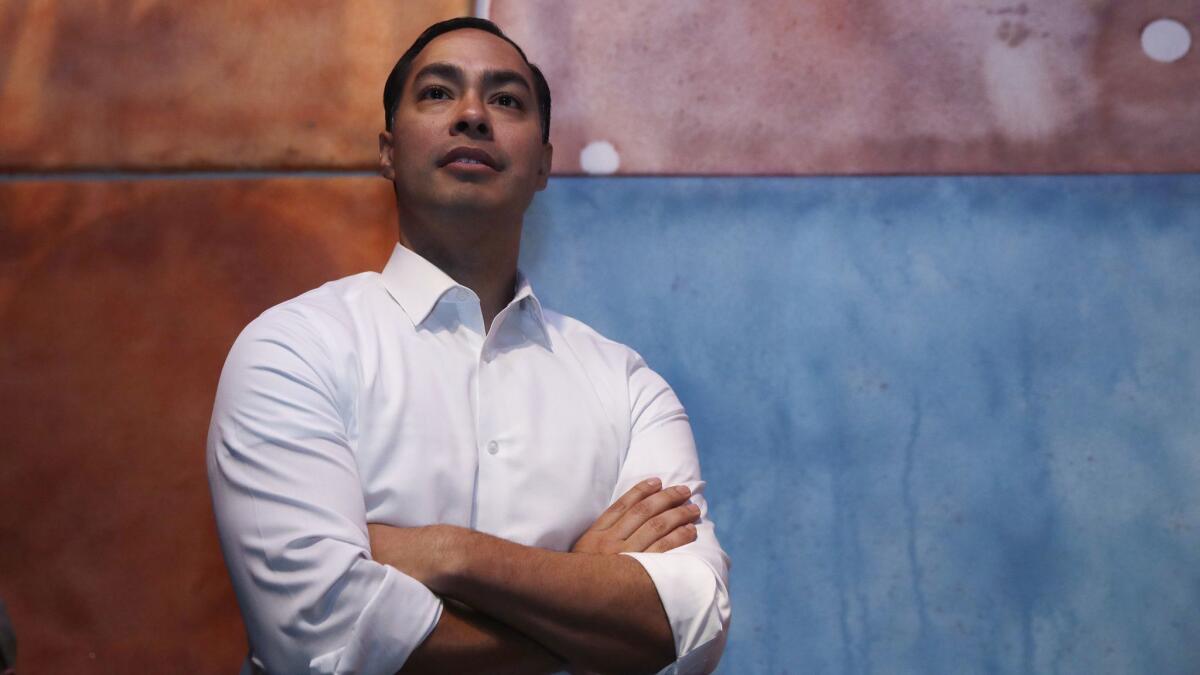Democratic presidential candidate Julian Castro, a former U.S. Housing secretary, plans to campaign Monday at UCLA.