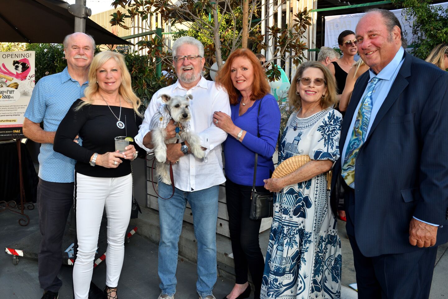 Al and Gina Jordan, FACE Foundation co-founder and board Vice President Howard Finkelstein (with Cooper), Lorin LeGrant and Sherry and Larry Kline