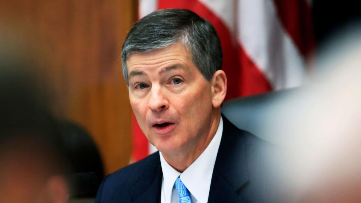 Rep. Jeb Hensarling (R-Texas), chairman of the House Financial Services Committee, speaks during a May hearing on overhauling financial regulations. (Manuel Balce Ceneta / Associated Press)