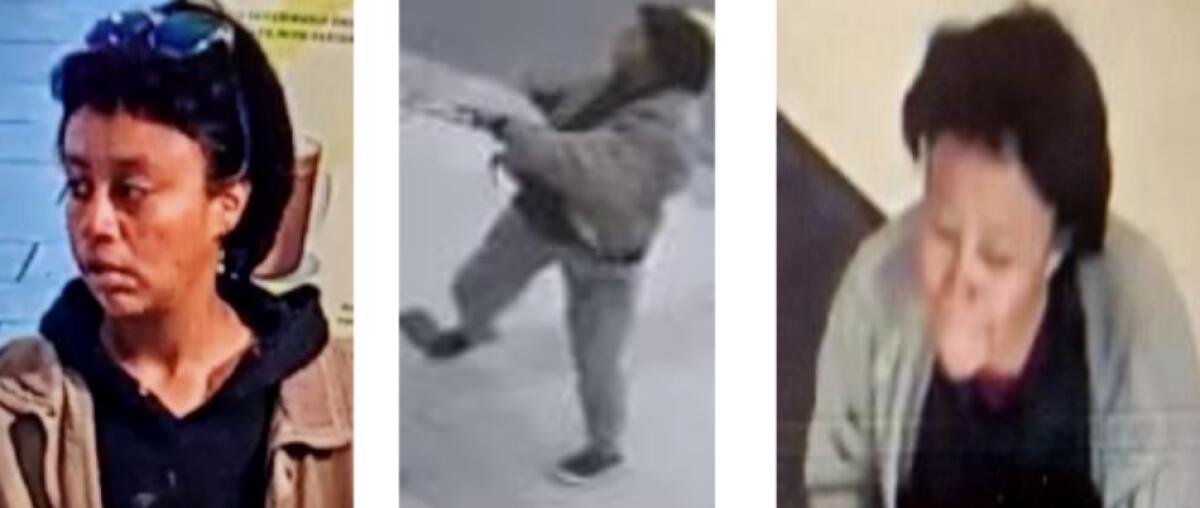 Three photos showing different angles of suspect Yara Vanessa Pineda