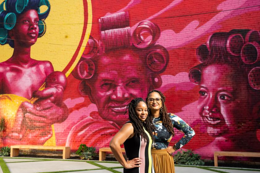 LOS ANGELES, CALIF. - SEPTEMBER 19: Array 360 head Mercedes Cooper and Director Ava DuVernay pose for a portrait at the new Array Creative Campus in Historic Filipino town on Thursday, Sept. 19, 2019 in Los Angeles, Calif. (Kent Nishimura / Los Angeles Times)