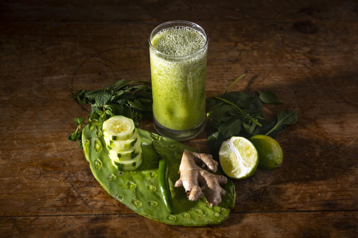 A glass of jugo verde, or Mexican green juice