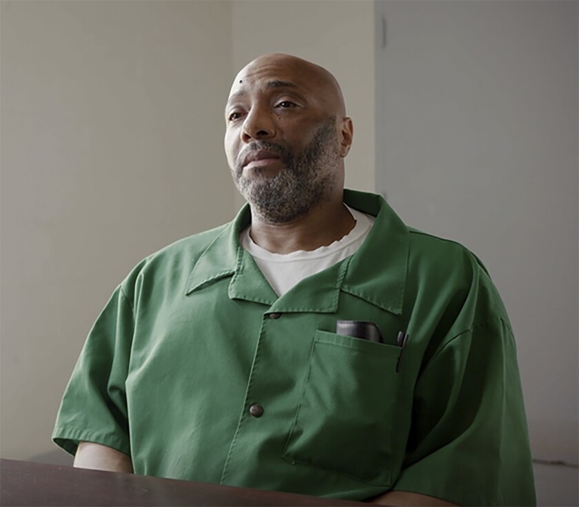 This Aug. 17, 2018, photo provided by Justice 360 shows death row inmate Richard Moore at Kirkland Reception and Evaluation Center in Columbia, S.C. Moore was sentenced to death in the 1999 fatal shooting of James Mahoney, a convenience store clerk in Spartanburg County, S.C. ( Blossom Street Films/Justice 360 via AP)