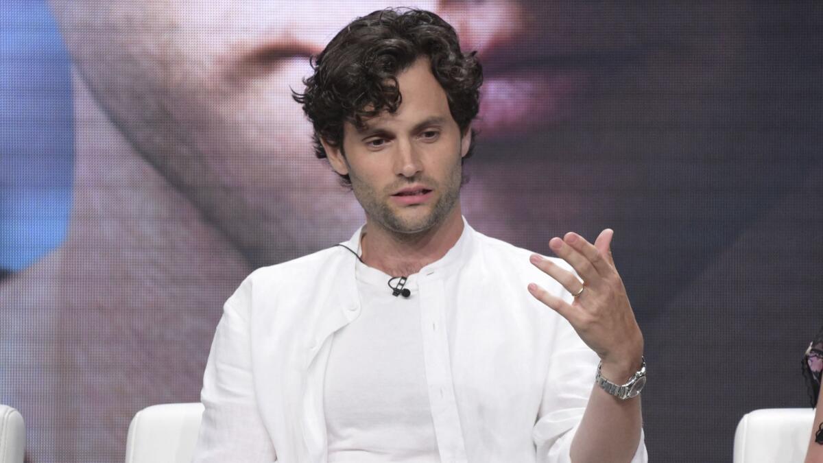Penn Badgley participates in Lifetime's "You" panel during the Television Critics Assn. press tour at the Beverly Hilton hotel on Thursday.