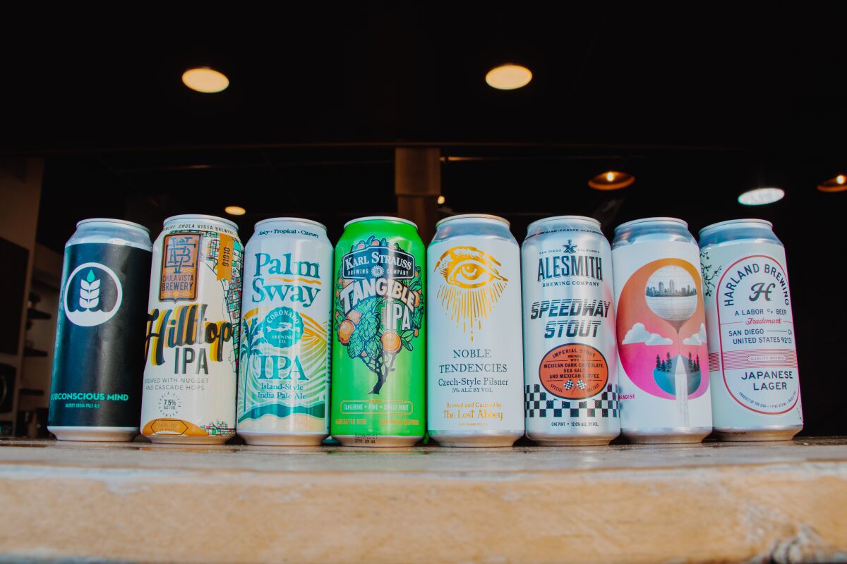 Some of the cans featured in the SD Beer Tasting Experience