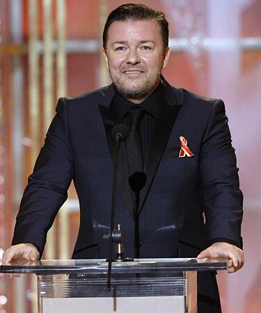 Golden Globes host Ricky Gervais pays tribute to an industry Hollywood would be nothing without