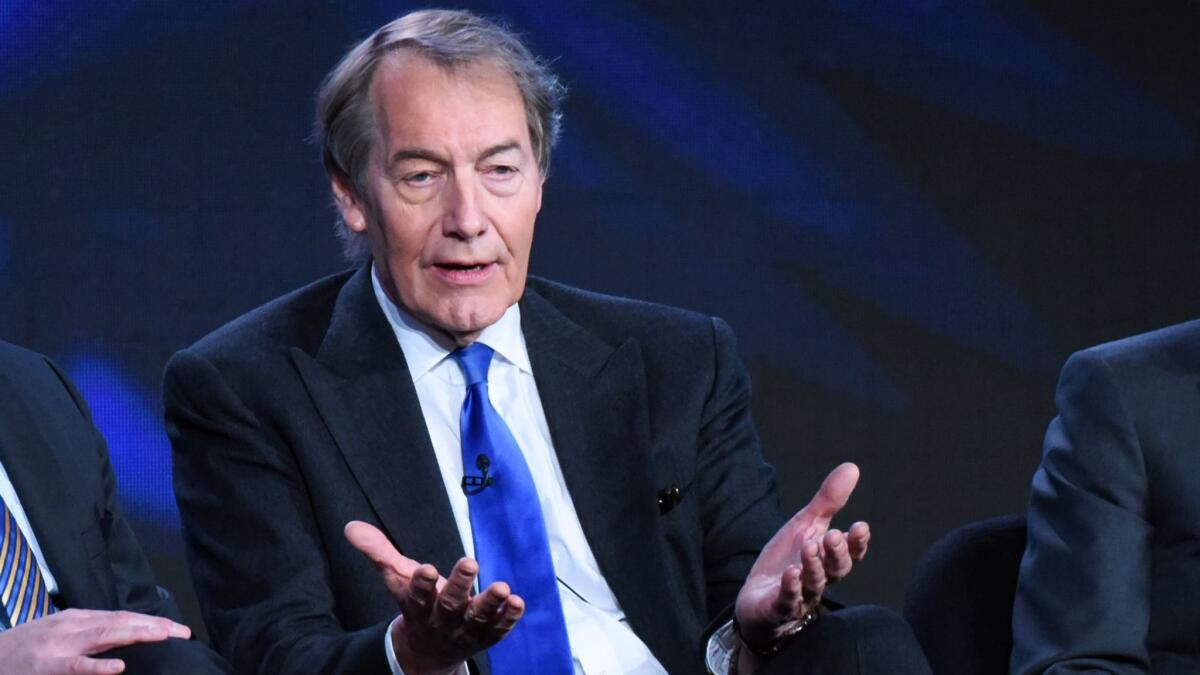 Charlie Rose speaks during a panel discussion in Pasadena in 2016.