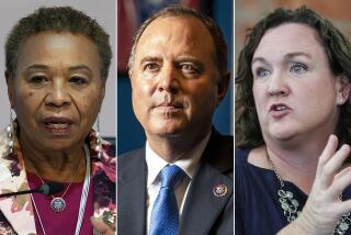 Reps. Barbara Lee, Adam B. Schiff and Katie Porter, from left.