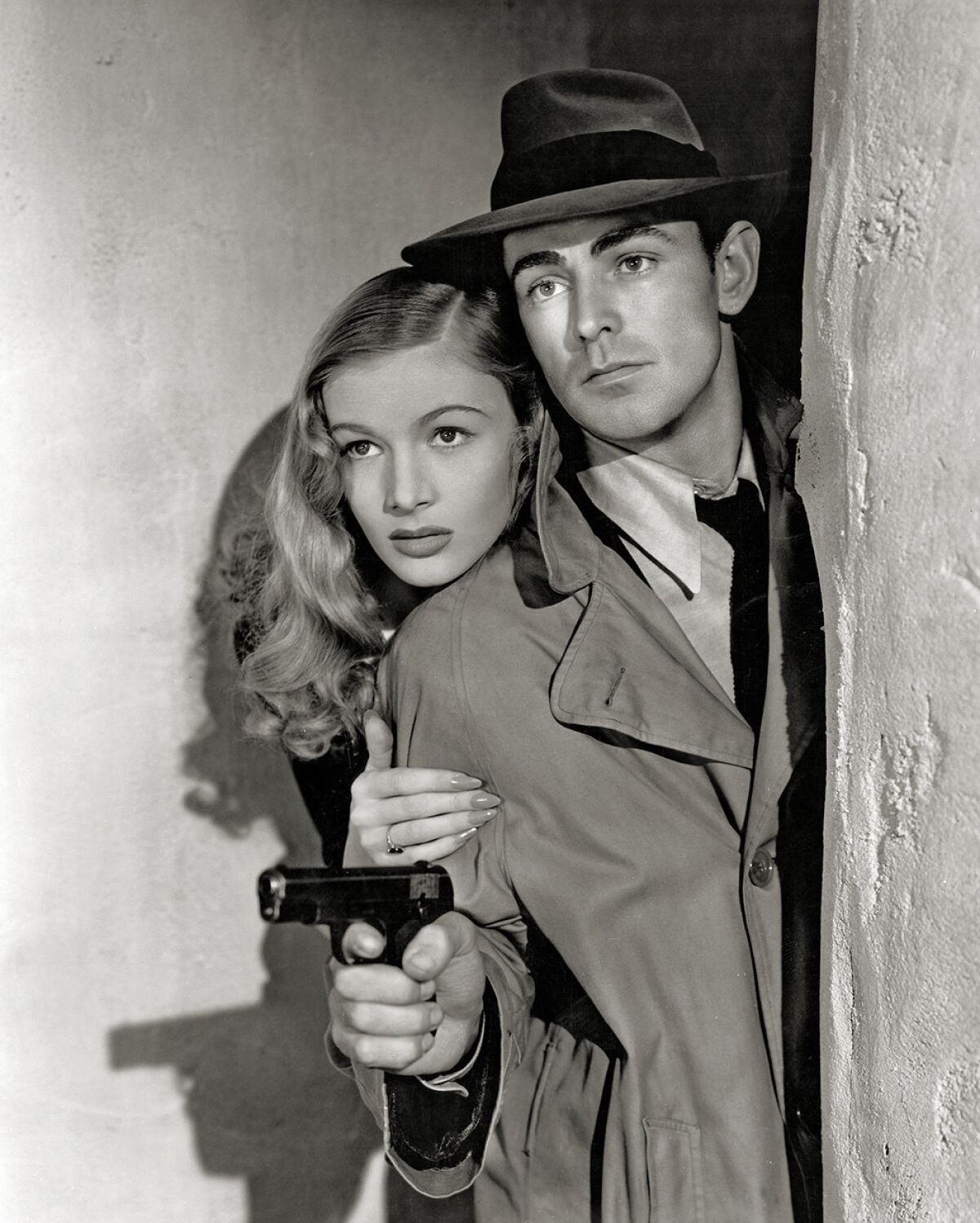 Photo from the book "Into the Dark: The Hidden World of Film Noir, 1941-1950." Veronica Lake and Alan Ladd in "This Gun for Hire." (Into the Dark / Running Press / TCM)