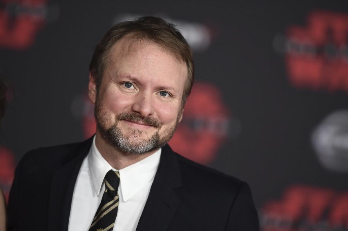 Director Rian Johnson at the premiere.