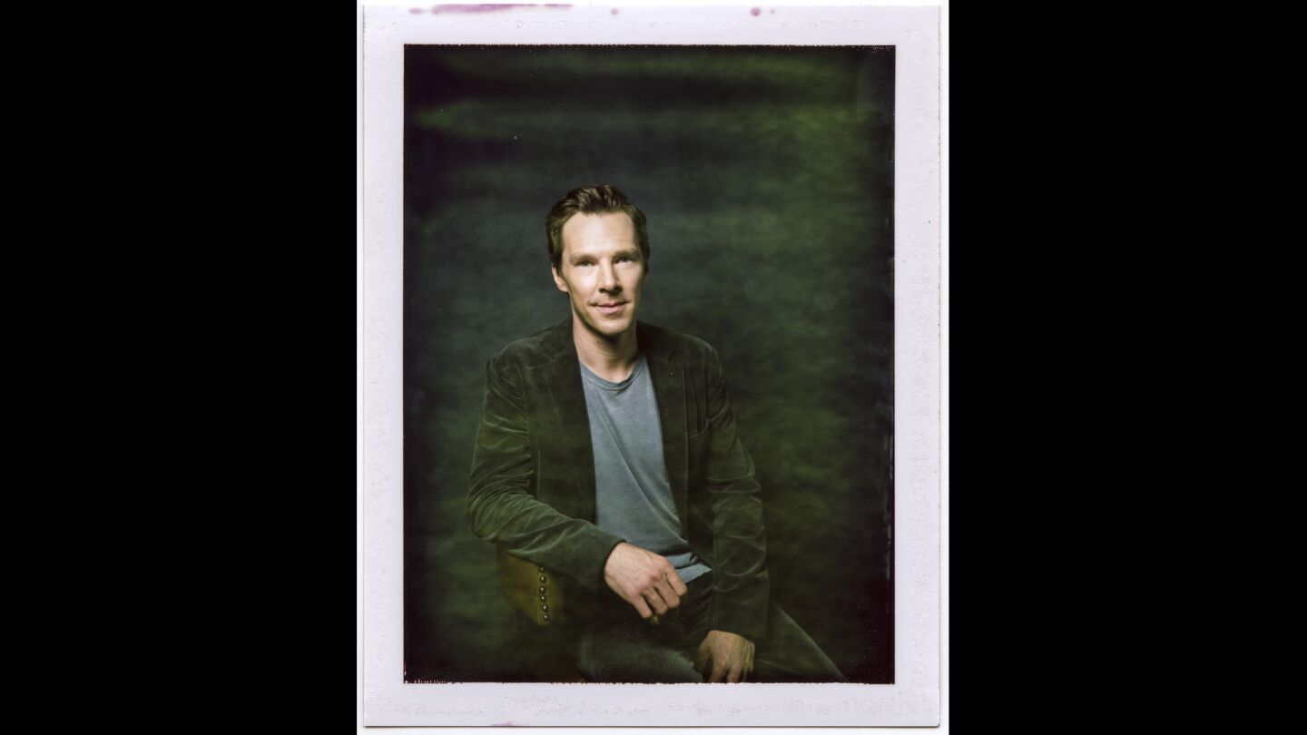 An instant print portrait of actor Benedict Cumberbatch, from the film "The Current War.”