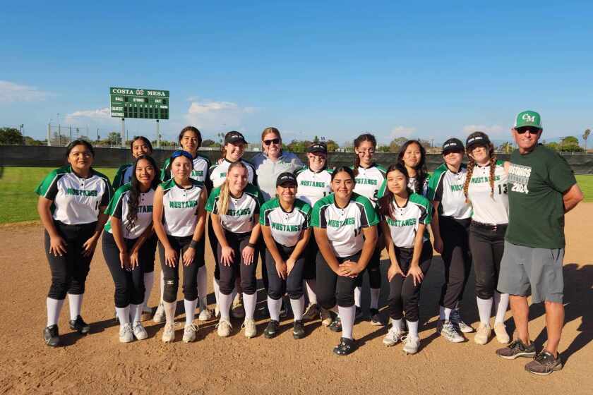 The Costa Mesa softball team defeated rival Estancia in the first meeting of the Battle for the Bell on Wednesday at home.