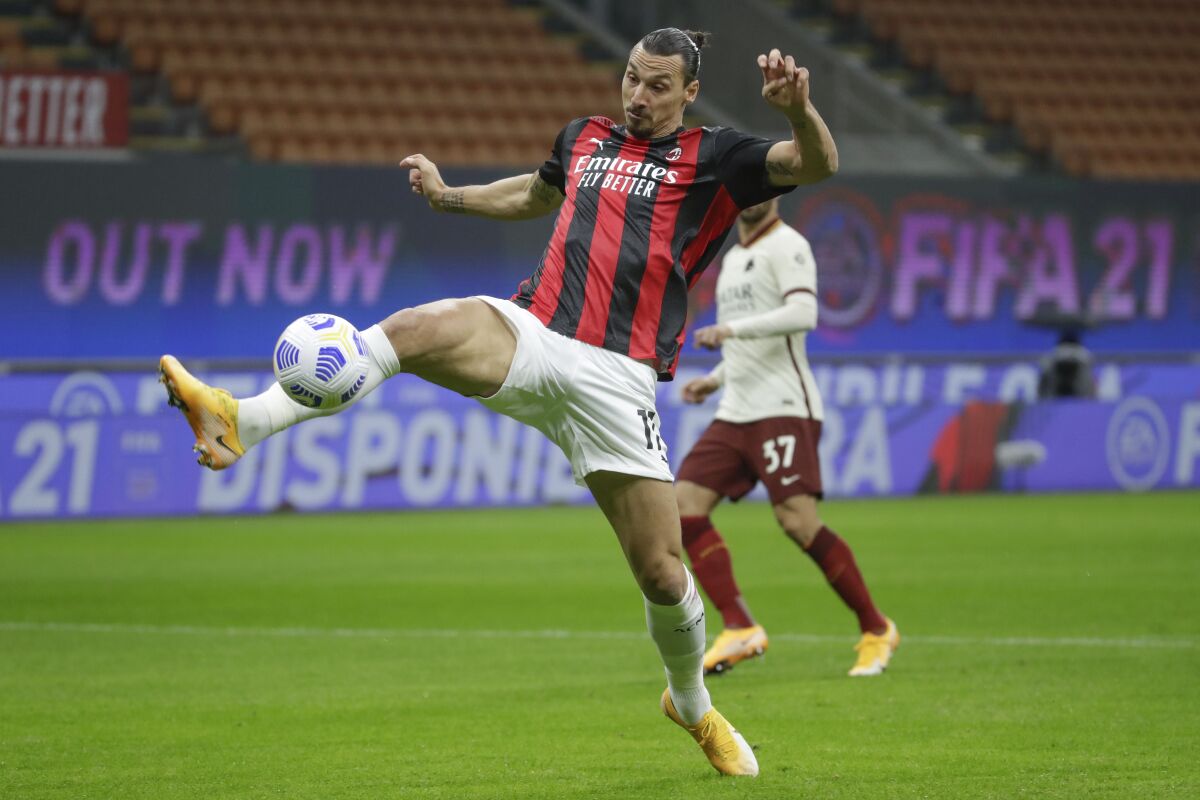 AC Milan's Zlatan Ibrahimovic 