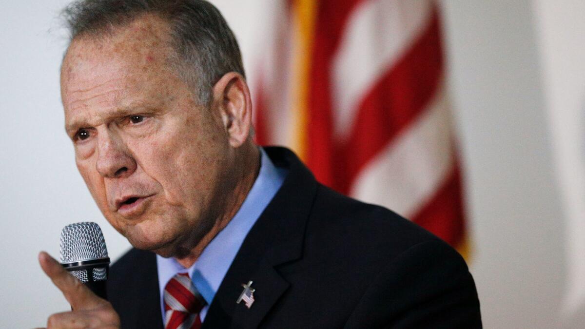 Former Alabama Chief Justice and U.S. Senate candidate Roy Moore appears on Dec. 2.