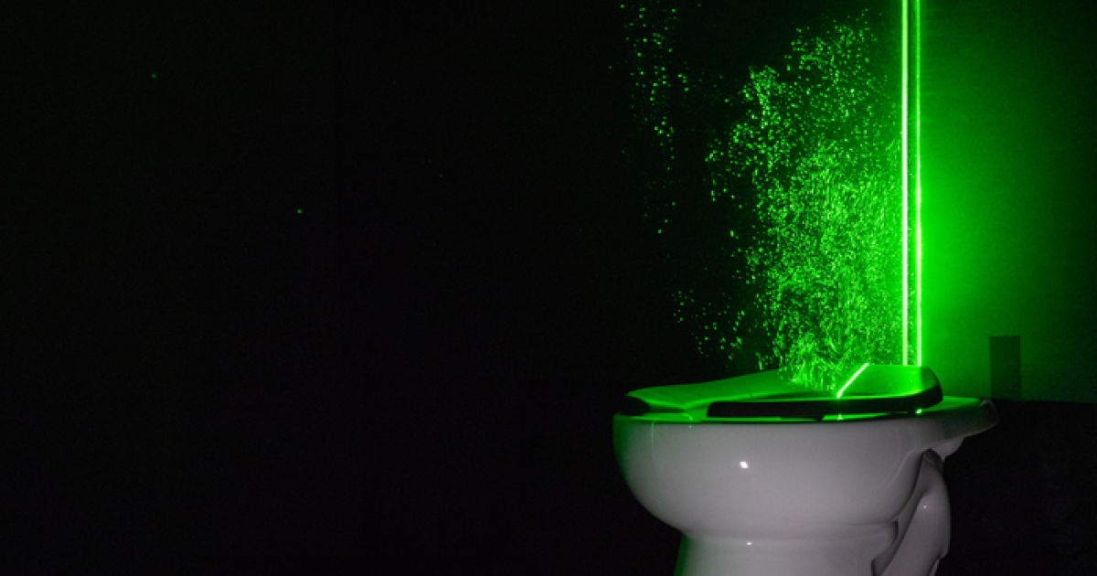 Green lasers reveal you should close the toilet lid before you flush Green lasers reveal you should close the toilet lid before you flush