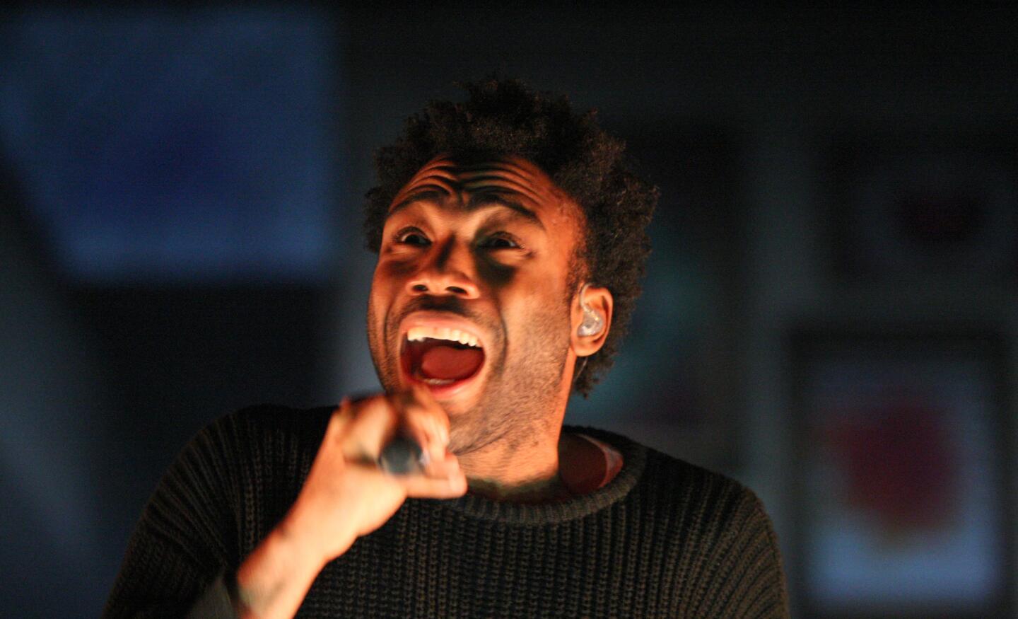 Rapper/actor Donald Glover performs at the Shrine Auditorium.