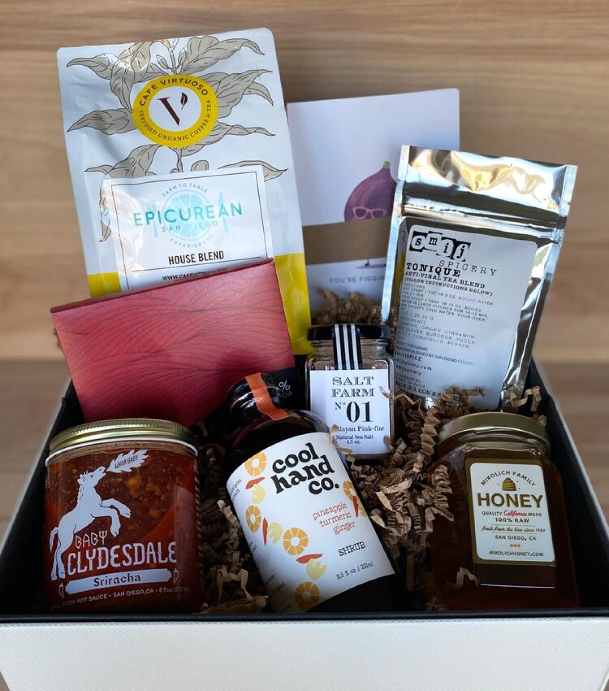 Epicurean San Diego's home-delivered Sunshine Box features food from local artisans.