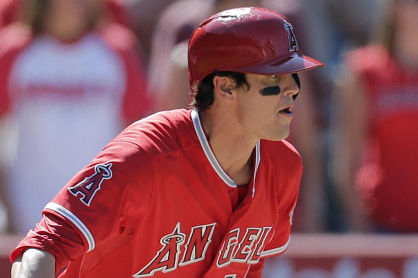 Angels infielder Grant Green has been placed on the disabled list because of lumbar strain.