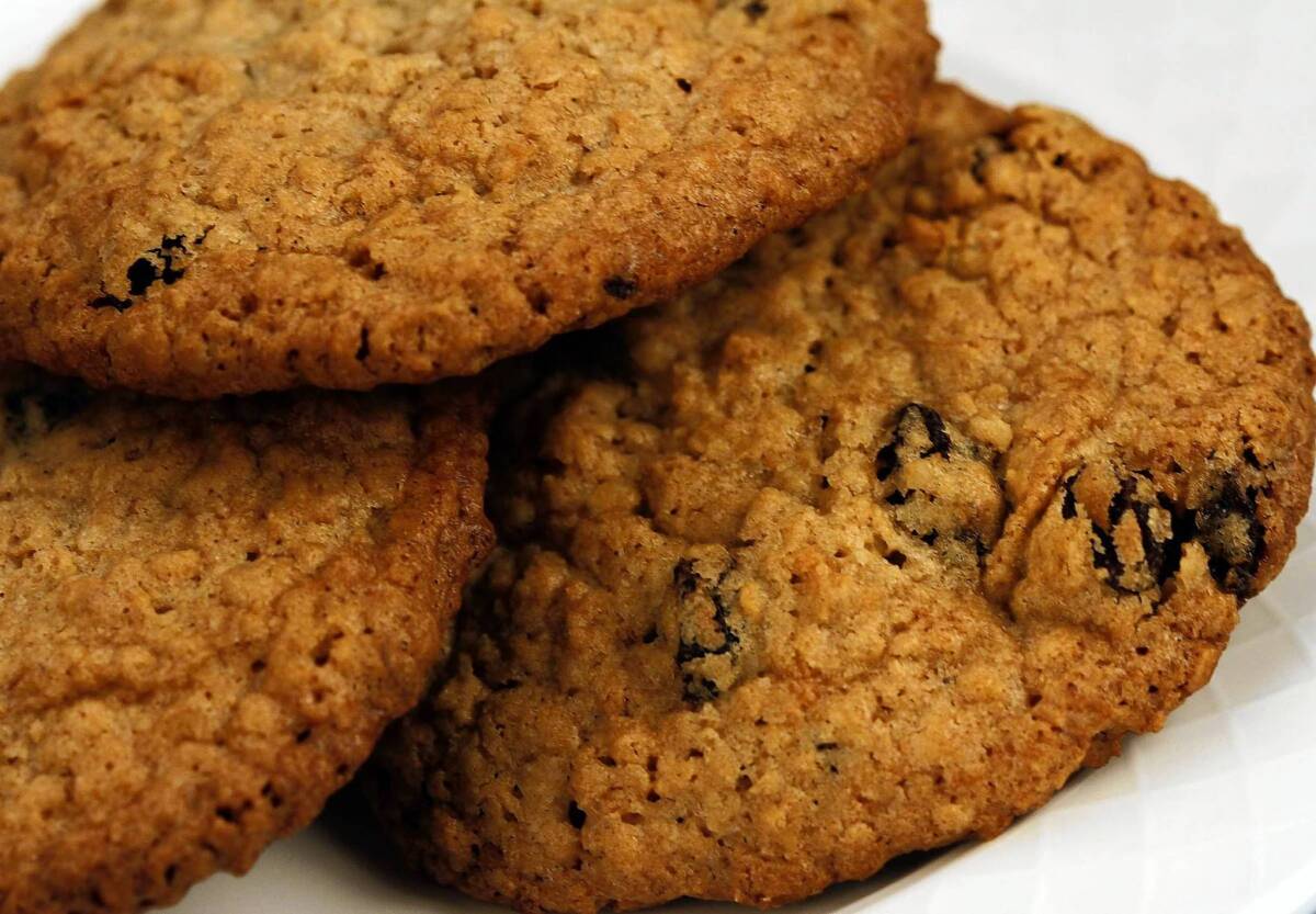 The oatmeal raisin cookies come out crisp and chewy.