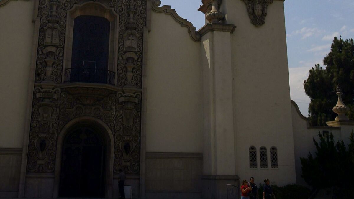 One of Los Angeles' best known Catholic Churches was badly damaged by a vandal who broke into the landmark North Hollywood chapel Wednesday morning and caused more than $100,000 worth of damage, police said.