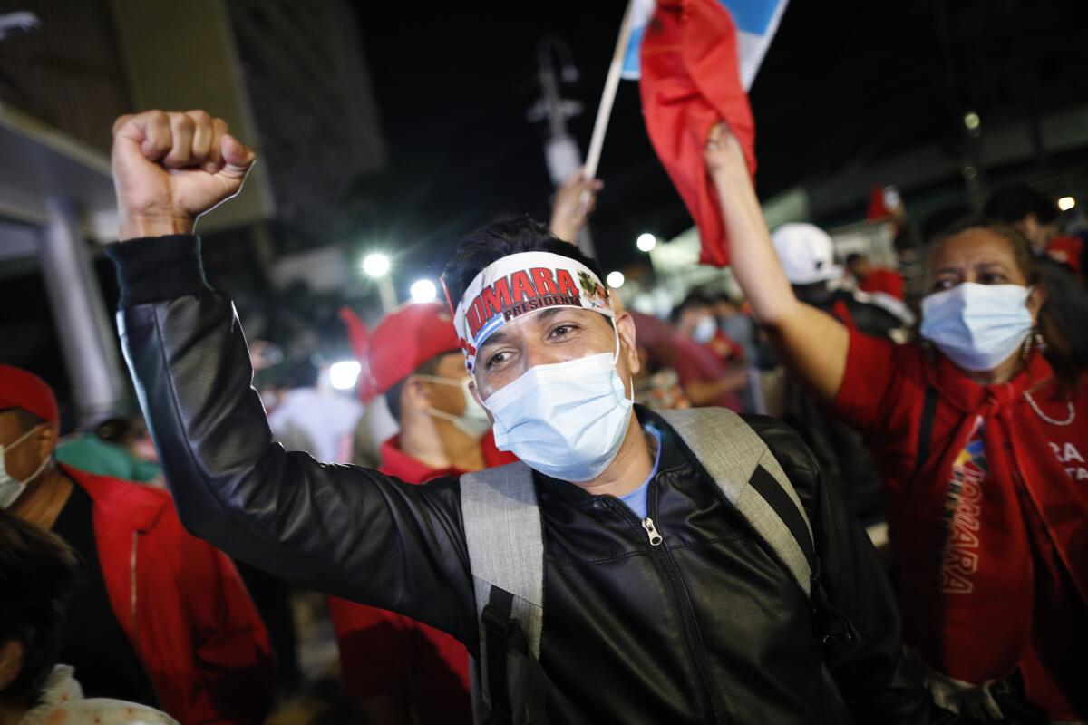 Supporters of Liberty and Refoundation Party gather in support of Honduras' President-elect Xiomara Castro