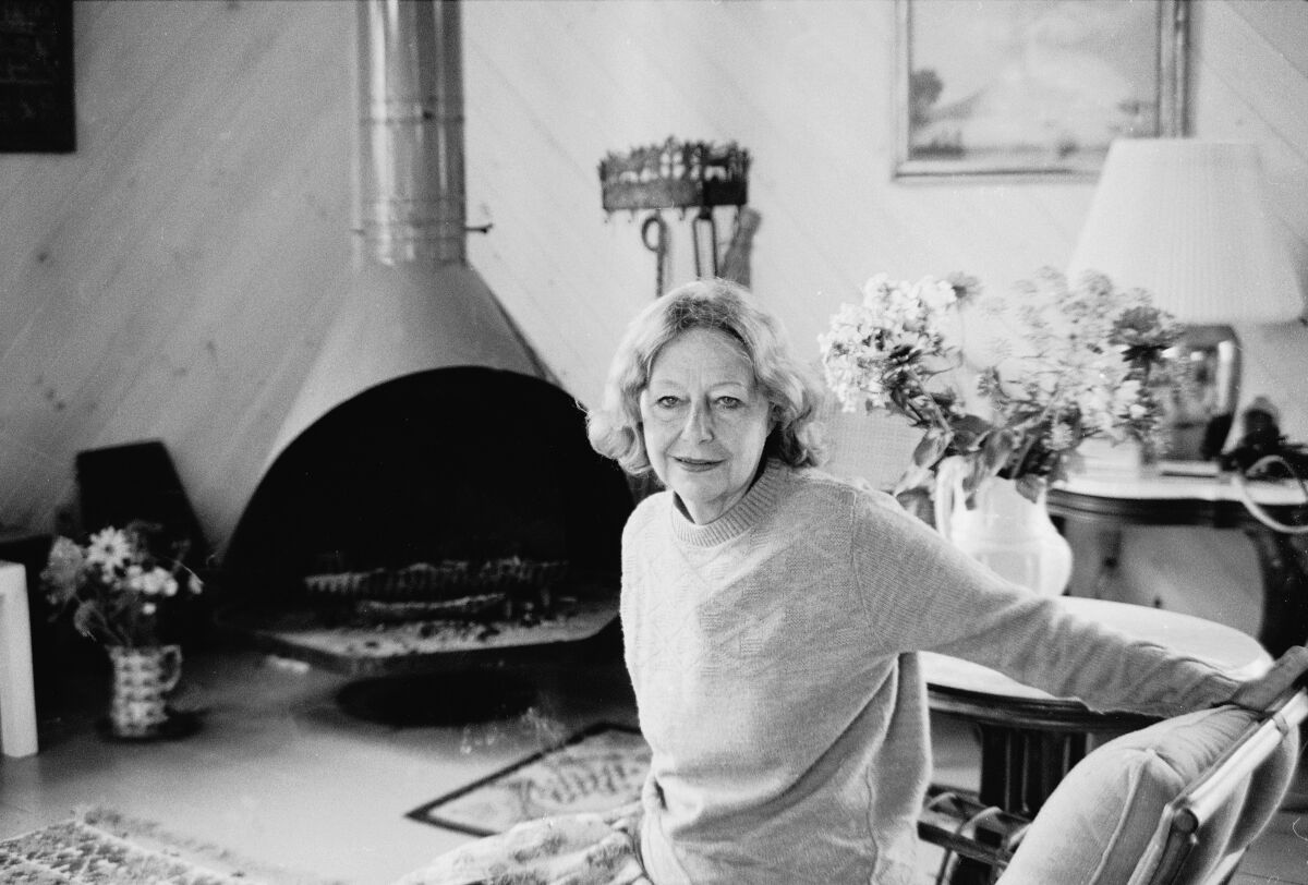 Elizabeth Hardwick at her home in Castine, Maine during the 1980s.