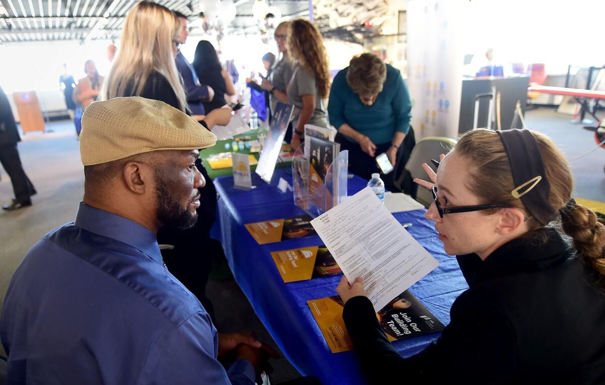 Veterans attend the first Los Angeles International Airport Job Fair for Veterans in September.