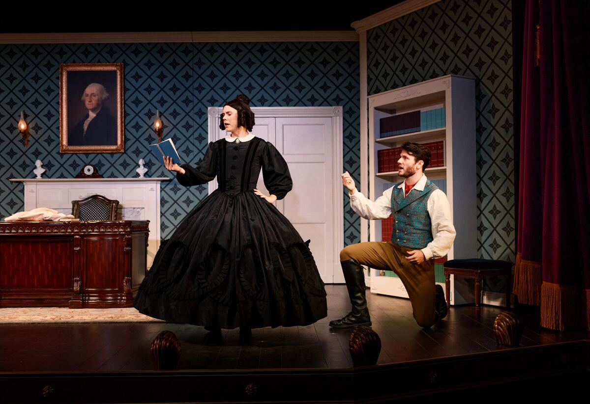 Cole Escola and James Scully successful "Oh, Mary!" connected Broadway astatine the Lyceum Theater.