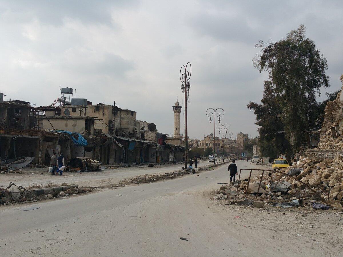 An area of east Aleppo recently recaptured by pro-government forces.