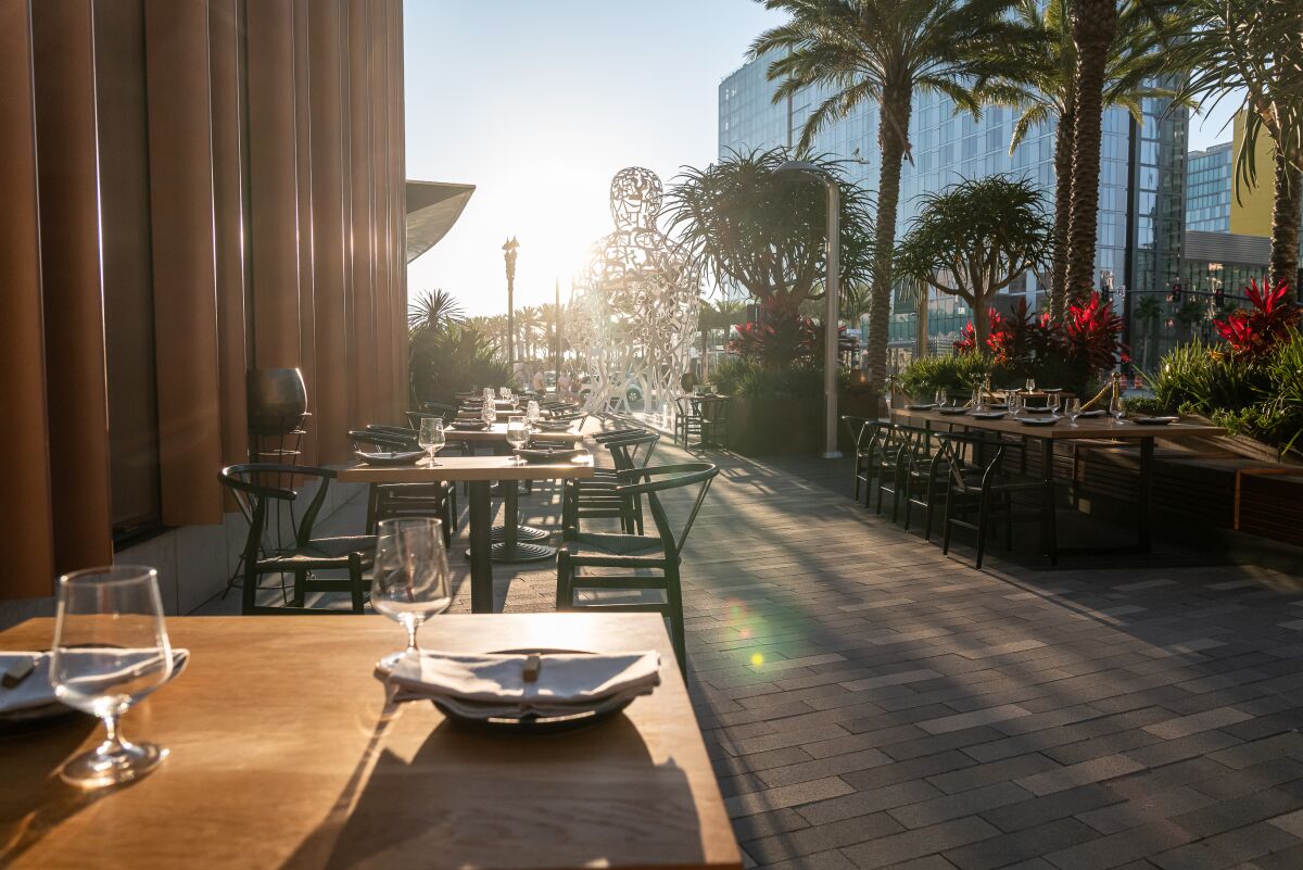 The new patio dining area at Animae restaurant in San Diego