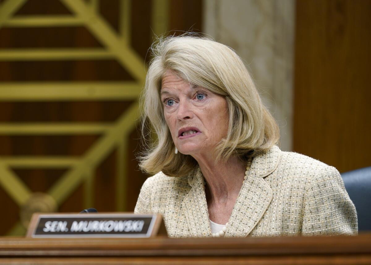 Sen. Lisa Murkowski speaking at a hearing