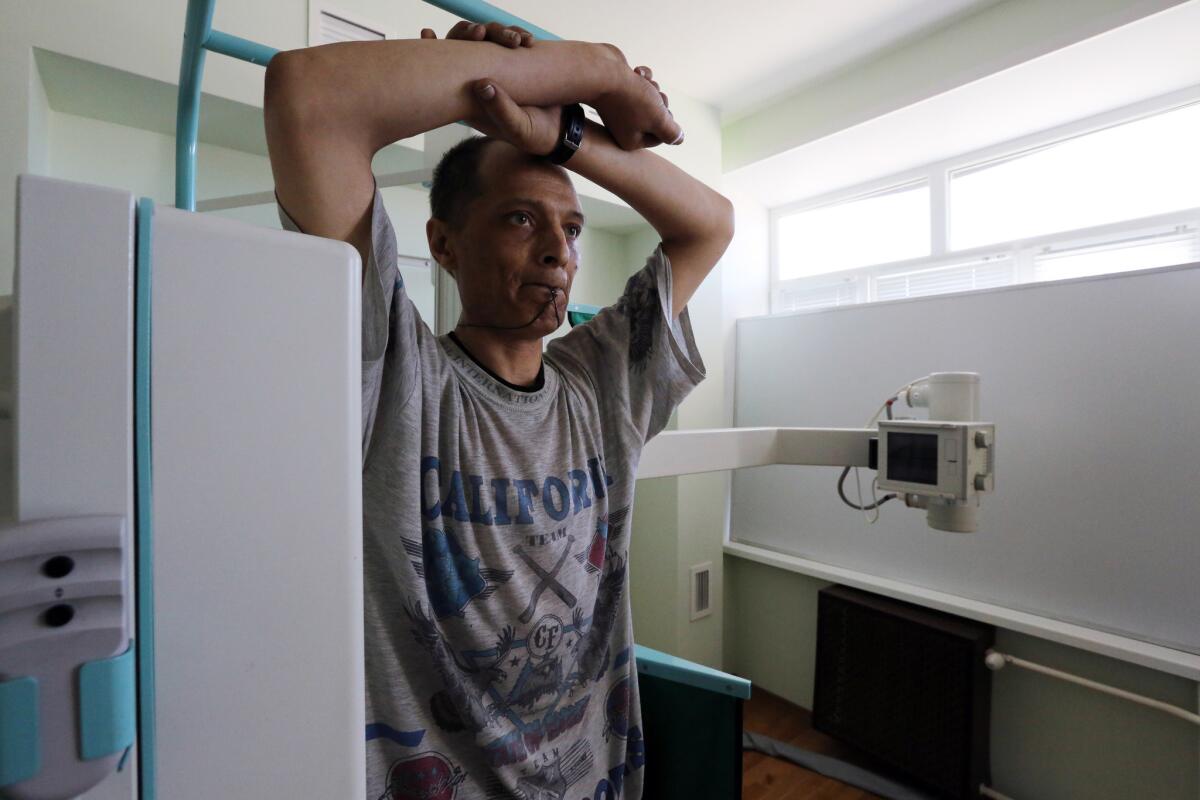 Andrei Miller undergoes diagnostic testing at Tver Regional Hospital in Russia.
