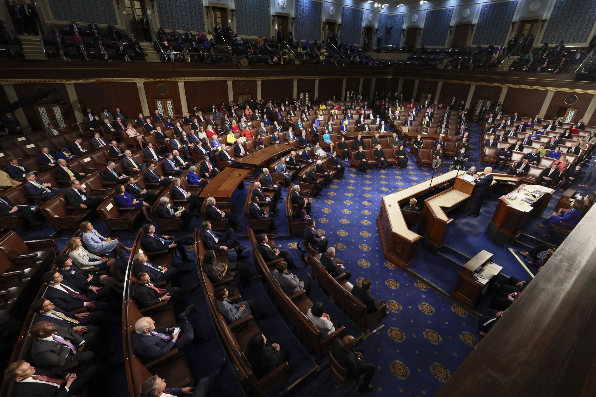 President Biden delivers his address.
