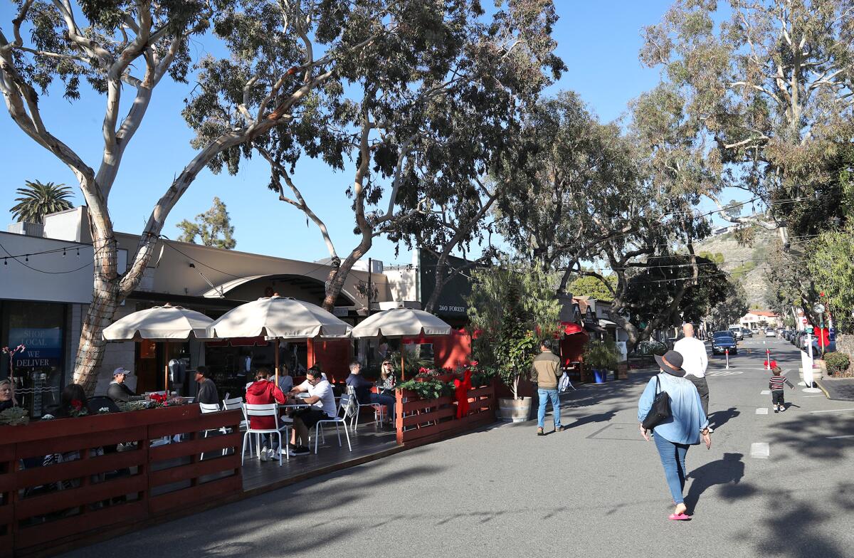The Forest Ave promenade in downtown Laguna Beach.