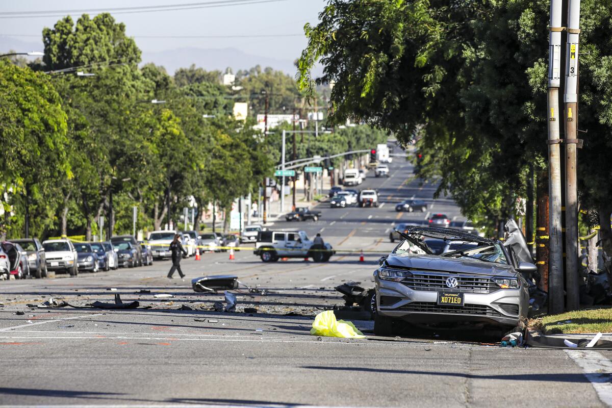 A fatal car crash in Burbank