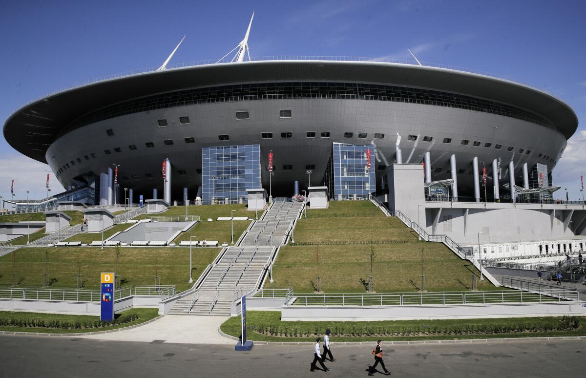 A view of the St. Petersburg Stadium.